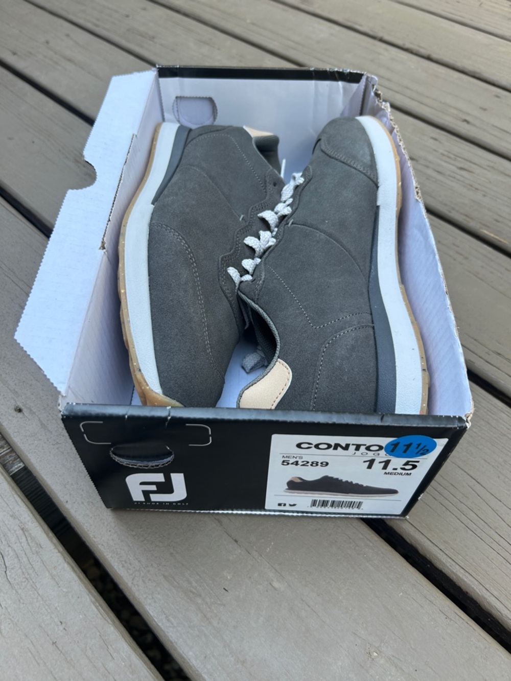 FootJoy Men's Contour Jogger Golf Shoe Gray Suede #54289 Casual Sneaker US 11.5